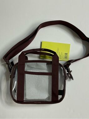 All In Motion Clear Stadium Waist/Crossbody Bag with Brown Trim